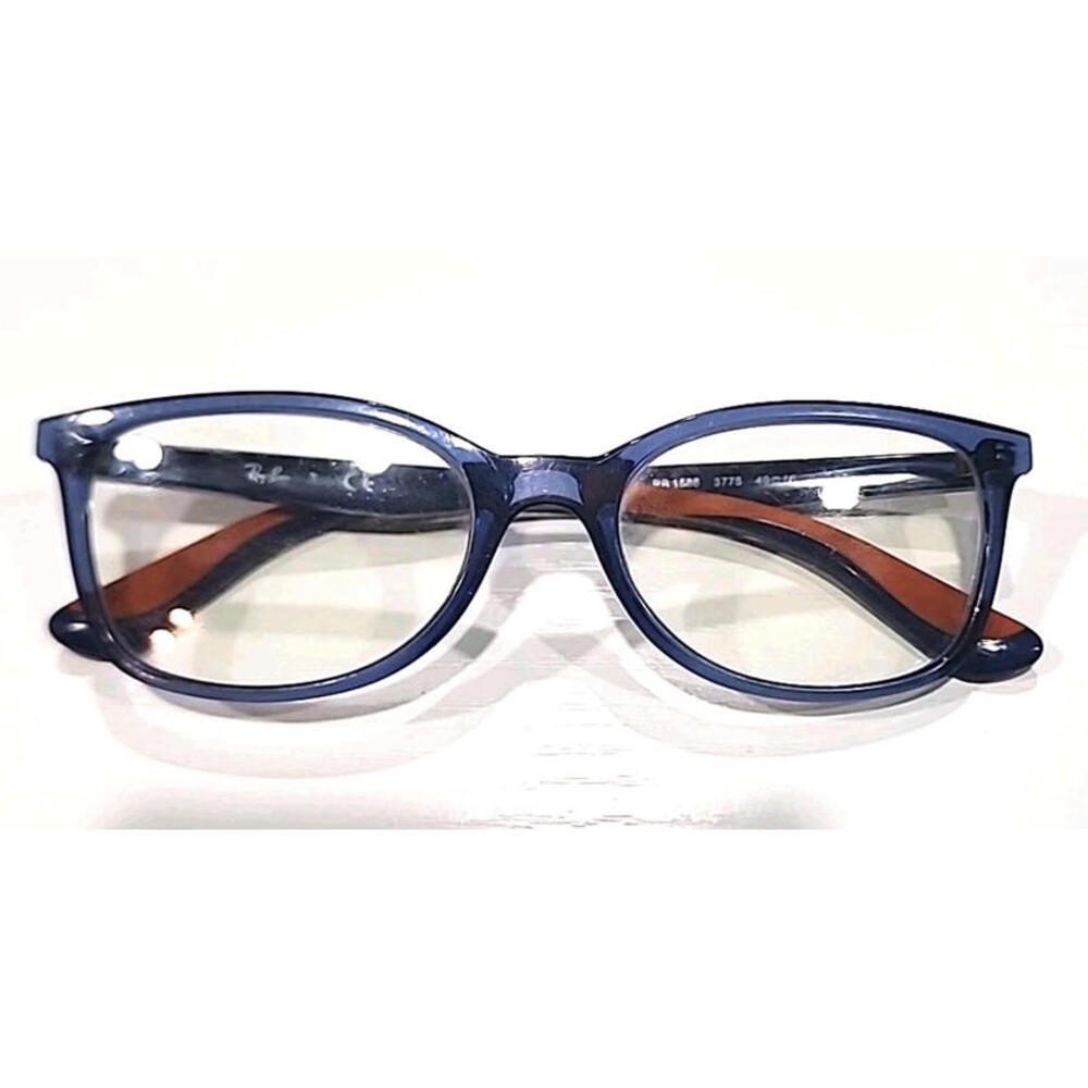 Ray Ban Jr RB1586 3775 Kids Boys Blue Orange Oval Eyeglasses 49-16 130